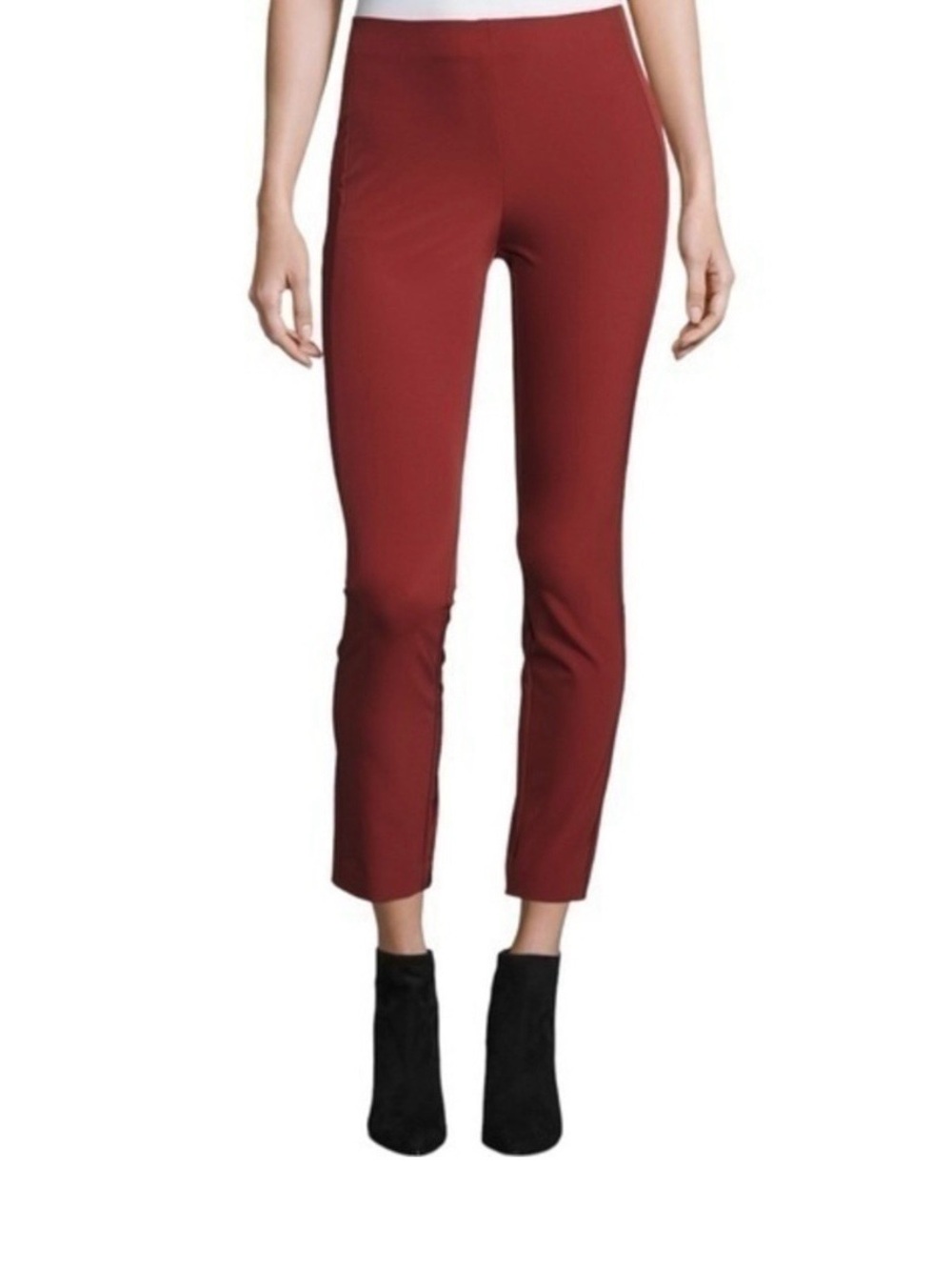 Theory Women’s Size 6 Red Burgundy Navalane Becker Skinny Pants Trousers
